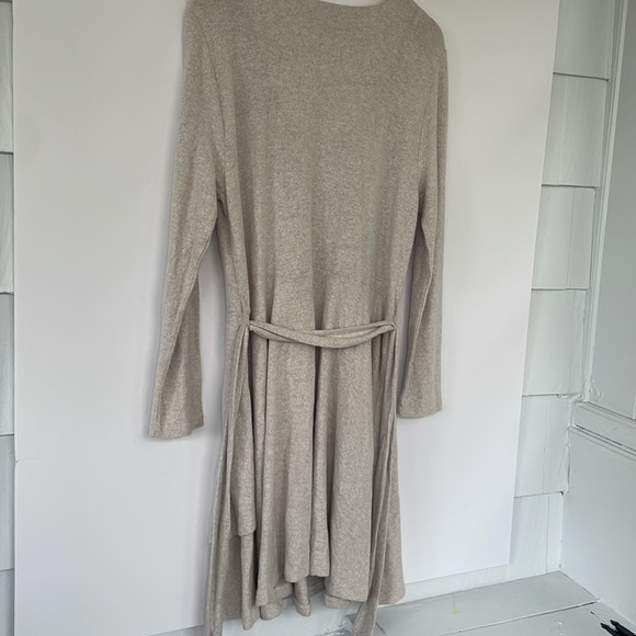 Anthropologie Saturday Sunday Cream Viscose Blend Cloud Fleece Wrap Dress XL - Picture 9 of 15